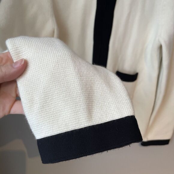 Talbots Off white And Black Jacket Size Medium Petite MSRP $169 - Picture 4 of 10